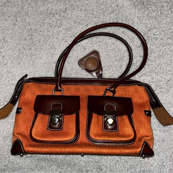 Dooney & Bourke Orange and Brown Shoulder Bag - Picture 1 of 5